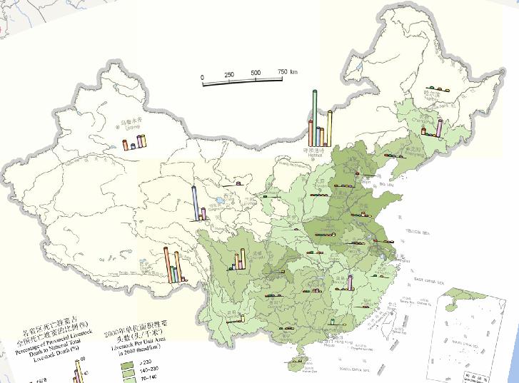 Online map of the number of livestock killed in China (1978-2000)