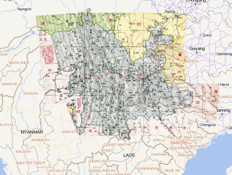 Online Map of Yunnan Province during the Republic of China in 1933