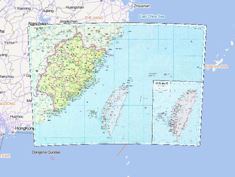 The Historical Map of Fujian in the Ming Dynasty of China