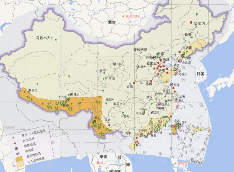 Online map of geothermal and nuclear energy distribution in China