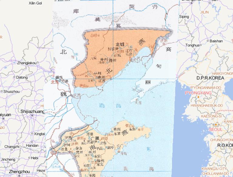 Online historical map of Nanyan (404) and Beiyan (427) of the Sixteen States period of the Eastern Jin Dynasty