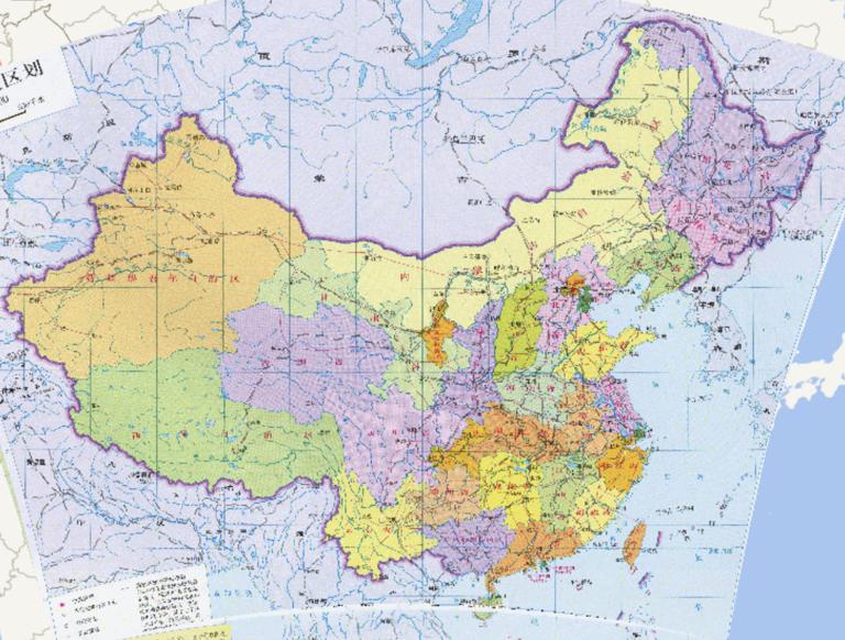 Provincial administrative map of China