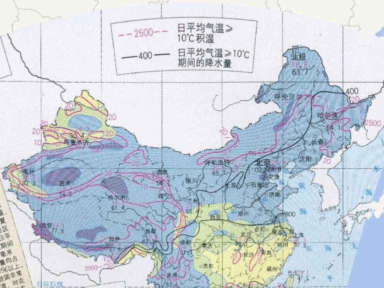 Online map of high temperature period  and rainy periods consistent in China