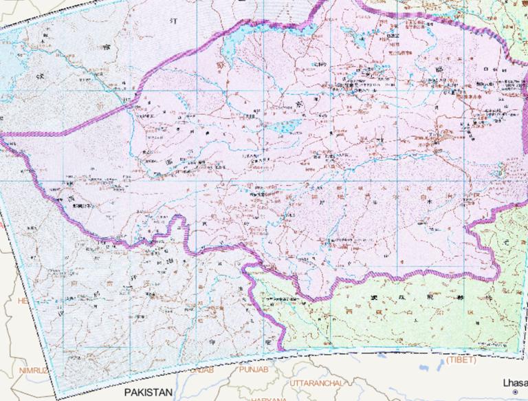 The historical map of Chagatai Khanate during the Yuan Dynasty in China