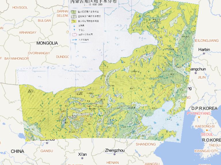 Distribution of groundwater in Inner Mongolia, China