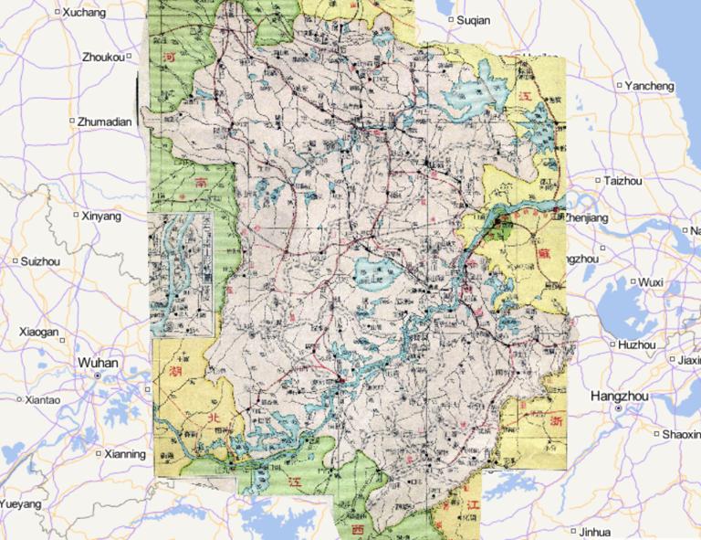 1933 online map of Anhui Province in the period of the Republic of China