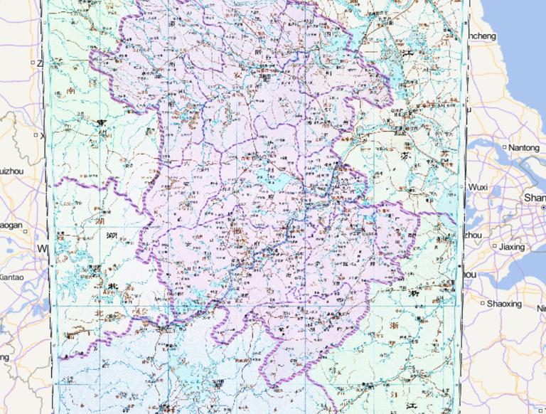 The Historical Map of Anhui Province in the Qing Dynasty of China