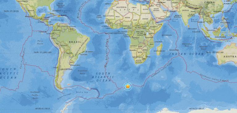 January 28, 2018 Earthquake Information of  Southwest of Africa