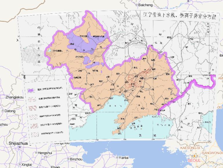 Mapping of Fluorine and Iron Ion Abnormal Distribution in Groundwater in Liaoning Province, China