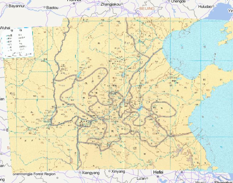 Online historical map of the middle and lower reaches of the Yellow River during the Warring States period in China