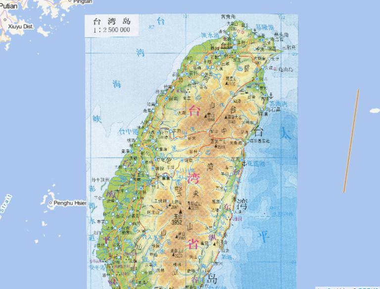 Administrative map of Taiwan Province, China