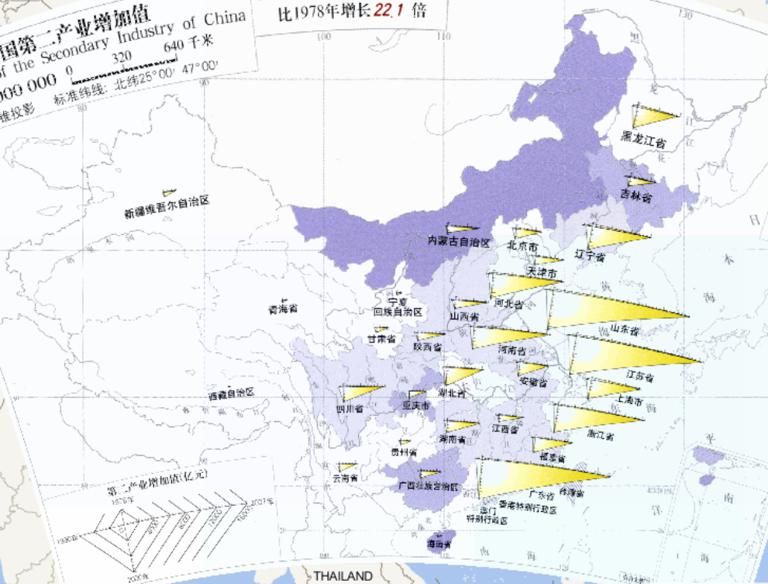 China 's secondary industry added value online map