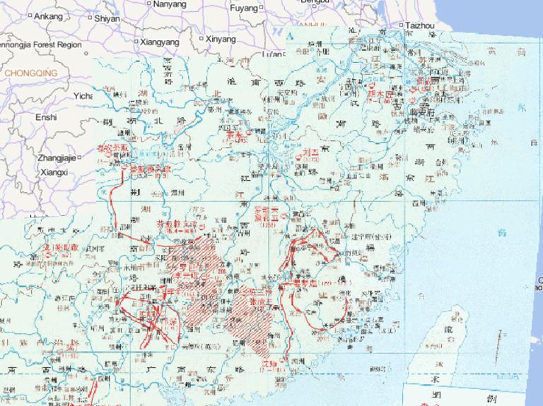 Online historical map of the People's Uprisings in the late Southern Song Dynasty from 1165-1268 in China