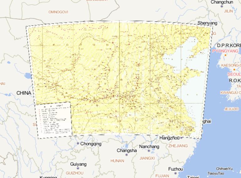 The historical map of the late ruins of the primitive society of the Yellow River Basin in China (the Neolithic Age)