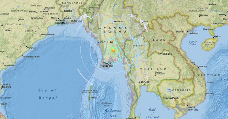 January 11, 2018 Earthquake Information of 39km WSW of Pyu, Myanmar