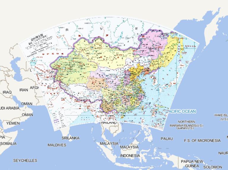 The Historical Map of China in the Qing Dynasty in 1820