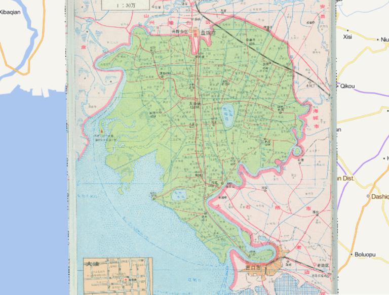 Panjin City, Liaoning Province, 1995 Map of Dawa County