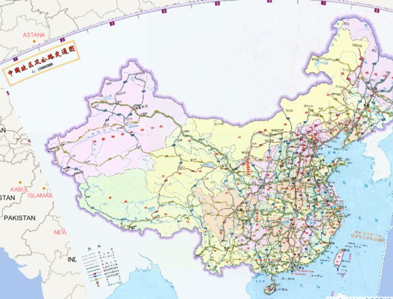 Online map of China 's political and highway traffic