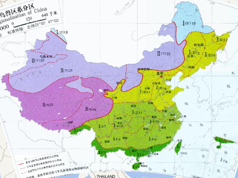 Online map of zoology and fauna of China