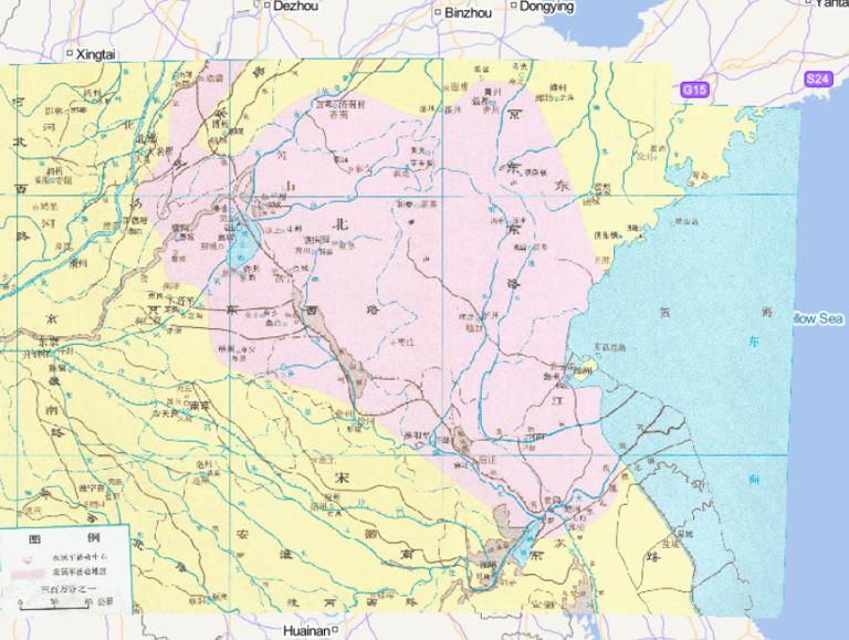 Online historical map of Song Jiang uprising (1119-1121) in Northern Song Dynasty of China