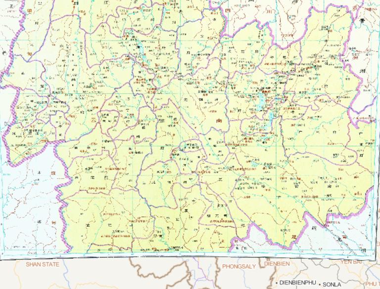 The Historical Map of Yunnan Province in the Ming Dynasty