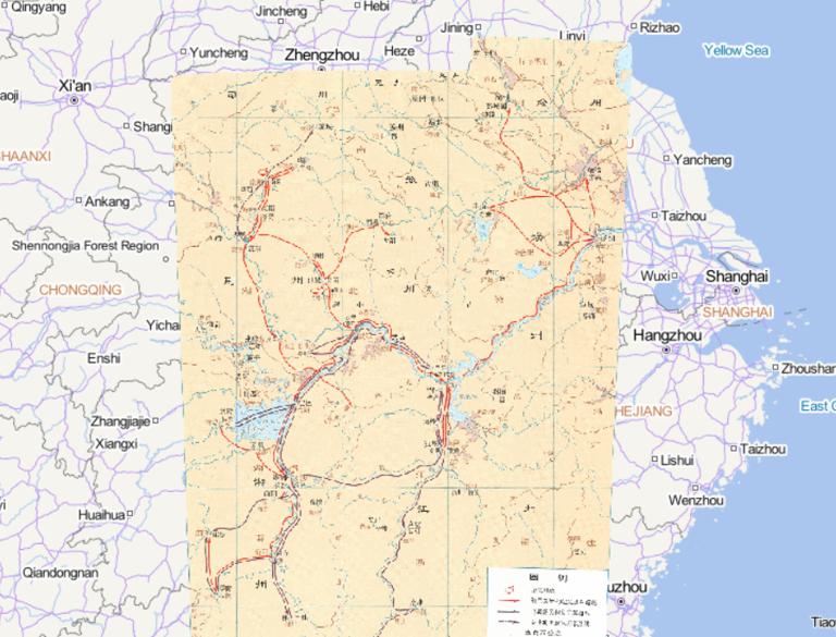 Online historical map of the refugee uprising (303-312) in Jingxiang Jiangyang area of China in the late Western Jin Dynasty