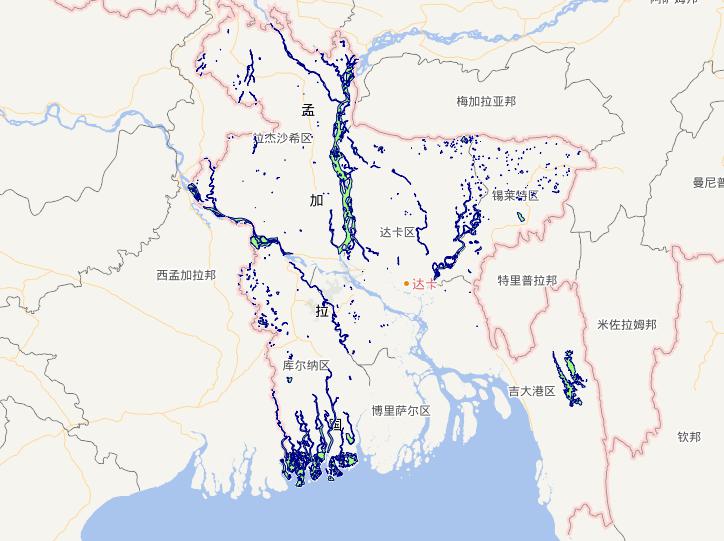 People's Republic of Bangladesh water area online map