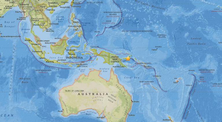 March 28, 2018 Earthquake Information of 114km ESE of Kimbe, Papua New Guinea