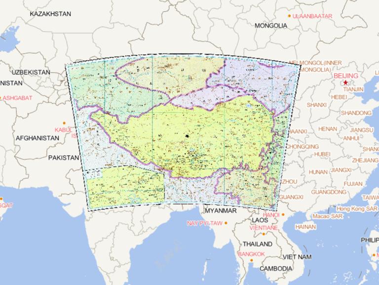 Historical map of the middle reaches of the Tibetan cloth in Liao and Song Dynasty of China