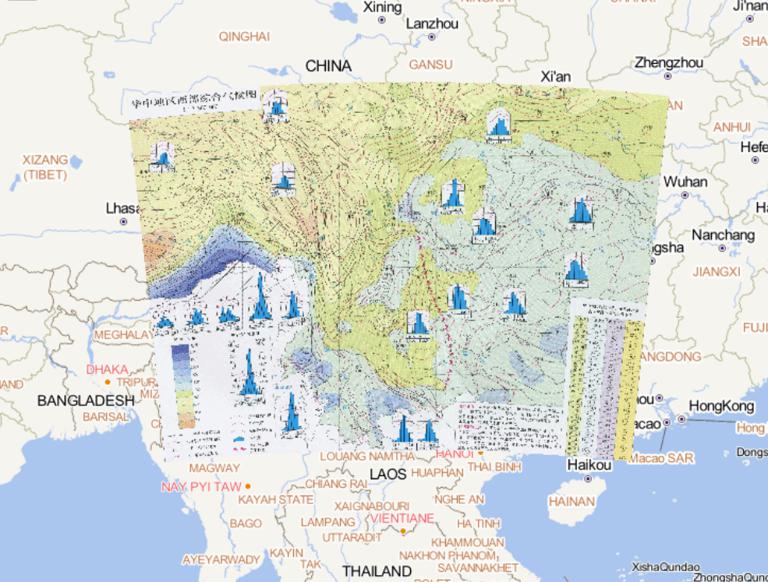 Online map of the integrated climate zone in western China in central China