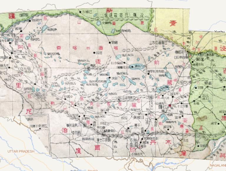 Online Map of Tibet  in China (1933)