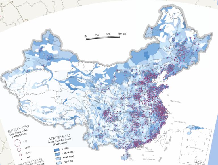 China's Tertiary Industry Output Online Map (2000)