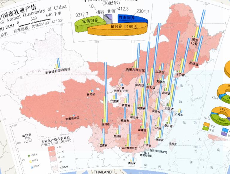 China Livestock Output Online Map (1: 32 million)