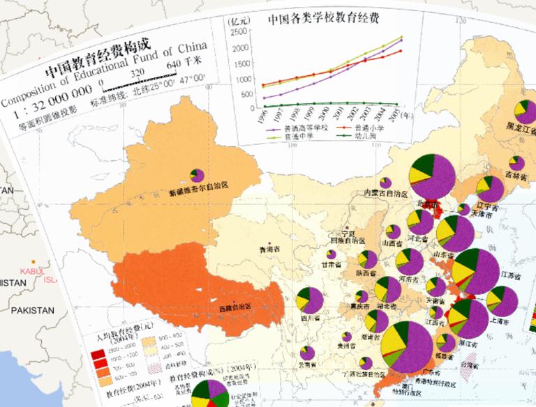 China 's education funds constitute an online map