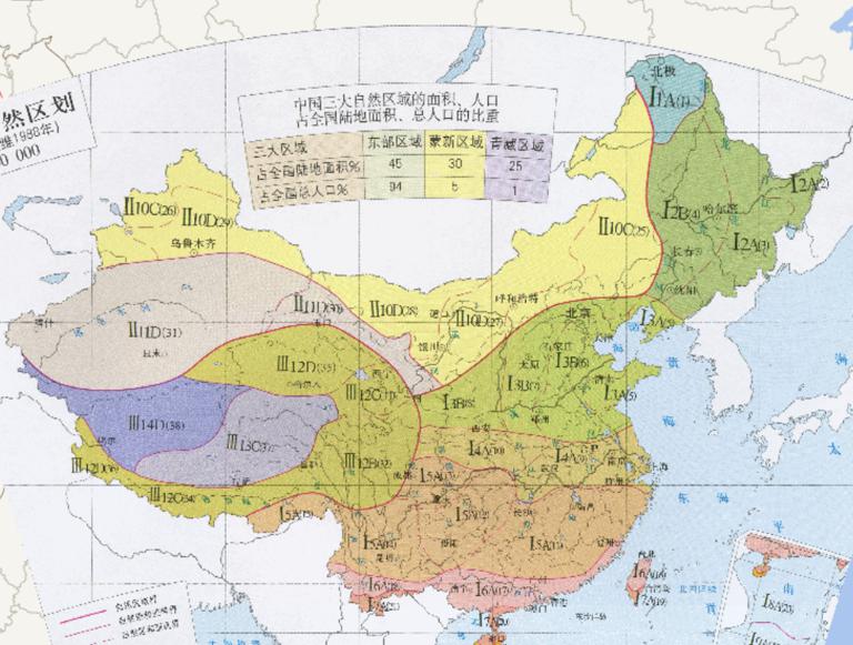 China 's agricultural natural zoning map