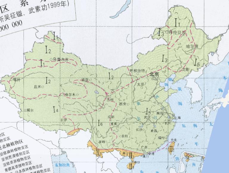 Chinese Flora (1999) Online map of China