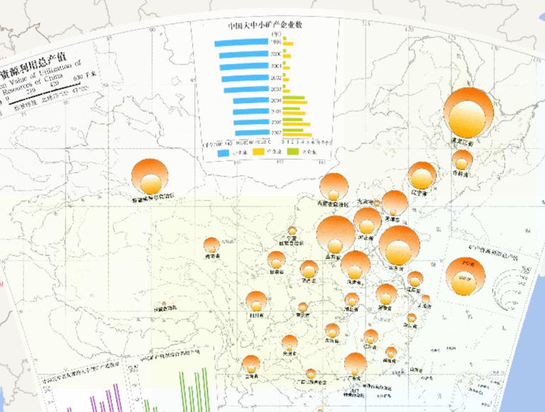 Online Map of China 's Total Utilization of Mineral Resources (1: 21 million)