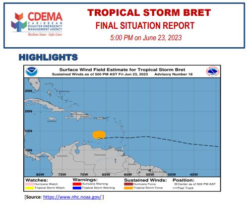 Tropical Storm Bret - Final Situation Report