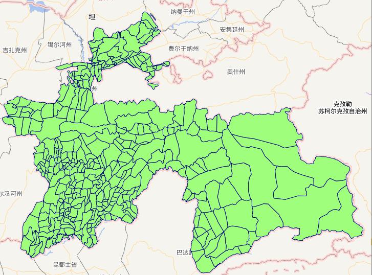 Tajikistan Level 3 Administrative boundaries online map