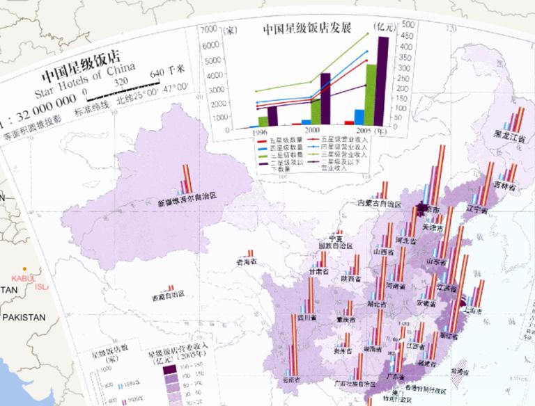 Chinese star hotel spatial distribution online map