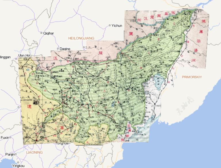 Online Map of Jilin Province during the Republic of China in 1933