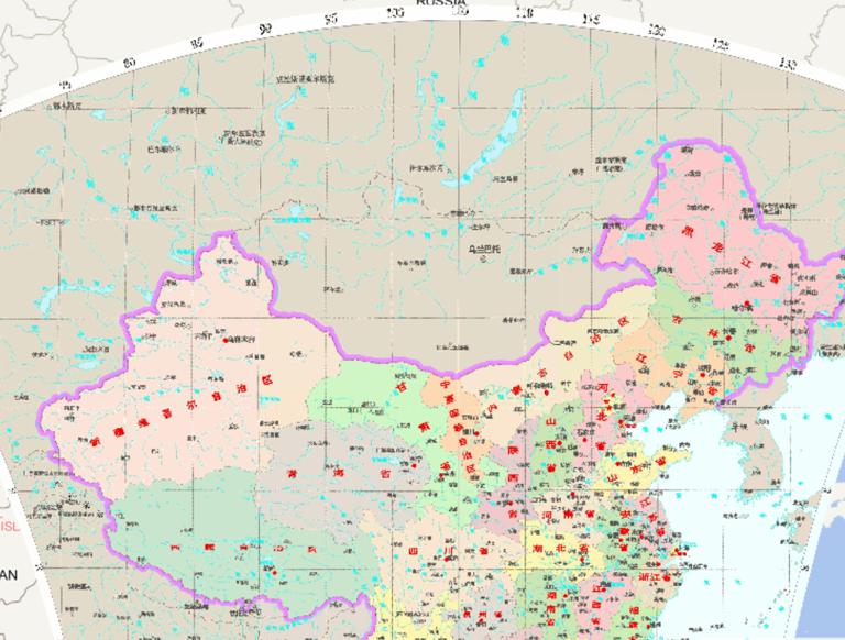 Online map of administrative divisions of China in 1980