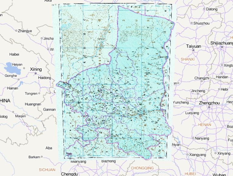 The Historical Map of Shaanxi Province in the Yuan Dynasty
