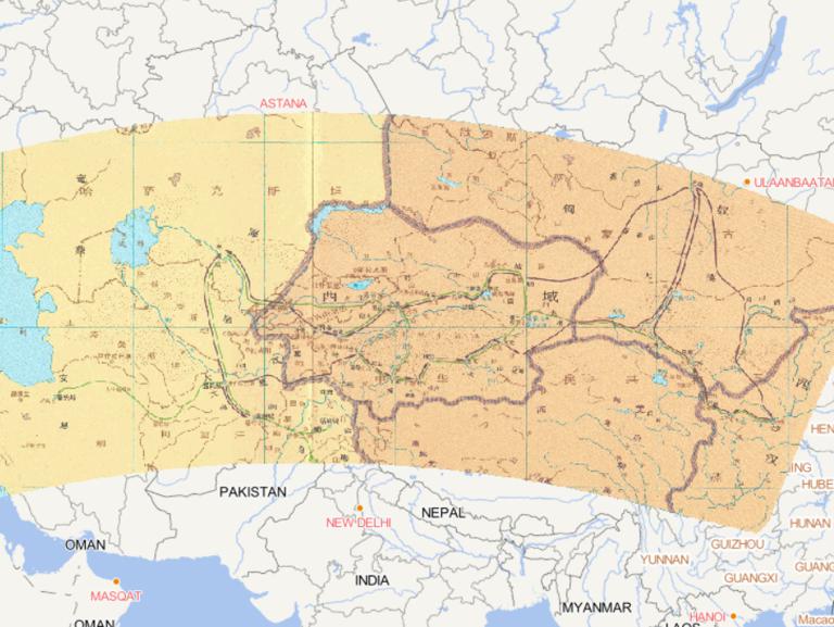 Online historical map of the western regions (139-126 BC, 115-114 BC) by Zhang Qian in the Western Han Dynasty