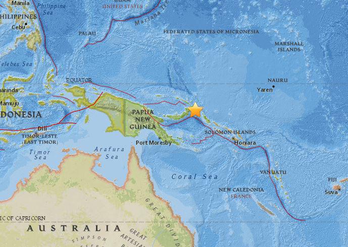 April 28, 2018 Earthquake Information of 33km ESE of Taron, Papua New Guinea