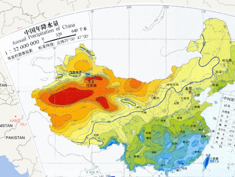 Online annual precipitation in China