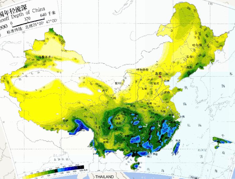 Annual runoff depth of China