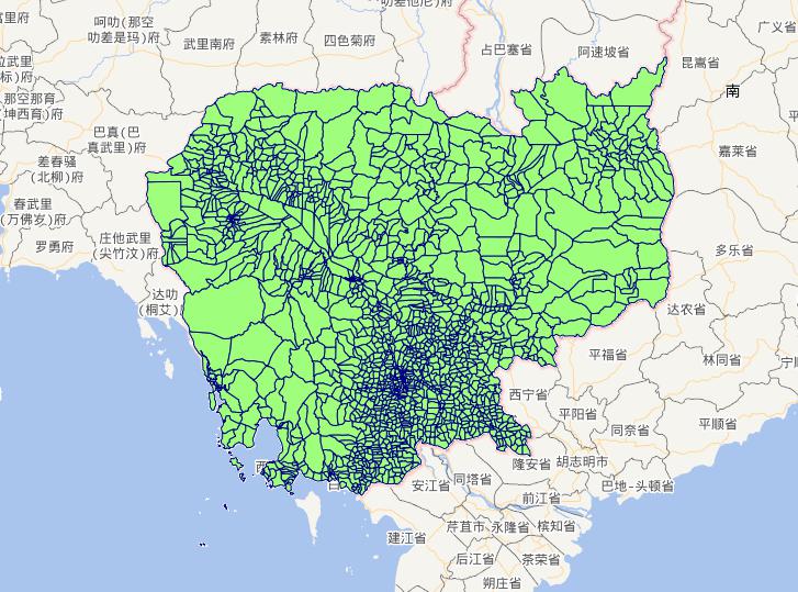 The Kingdom of Cambodia Level 3 administrative boundaries online map