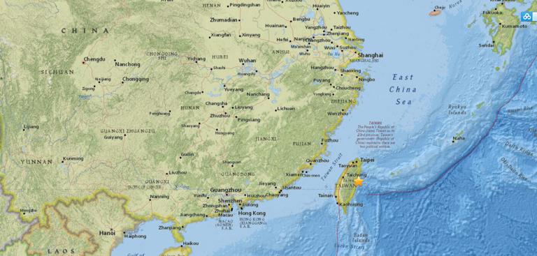 February 8, 2018 Earthquake Information of  8km SSE of Hualian, Taiwan