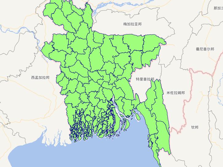 The People 's Republic of Bangladesh level 3 administrative boundaries online map